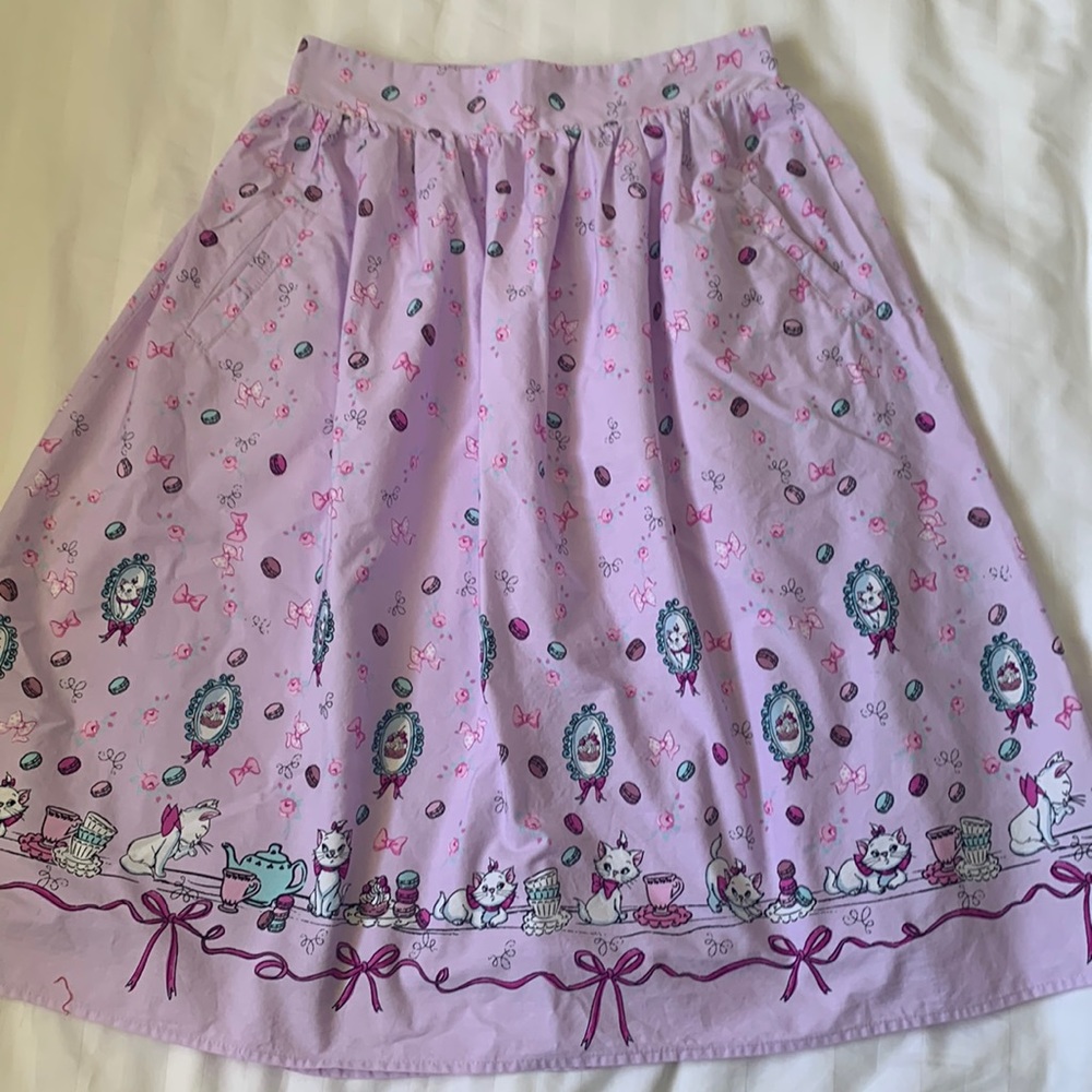 - Disney Marie from The Aristocats lavender full lined cotton skirt EUC